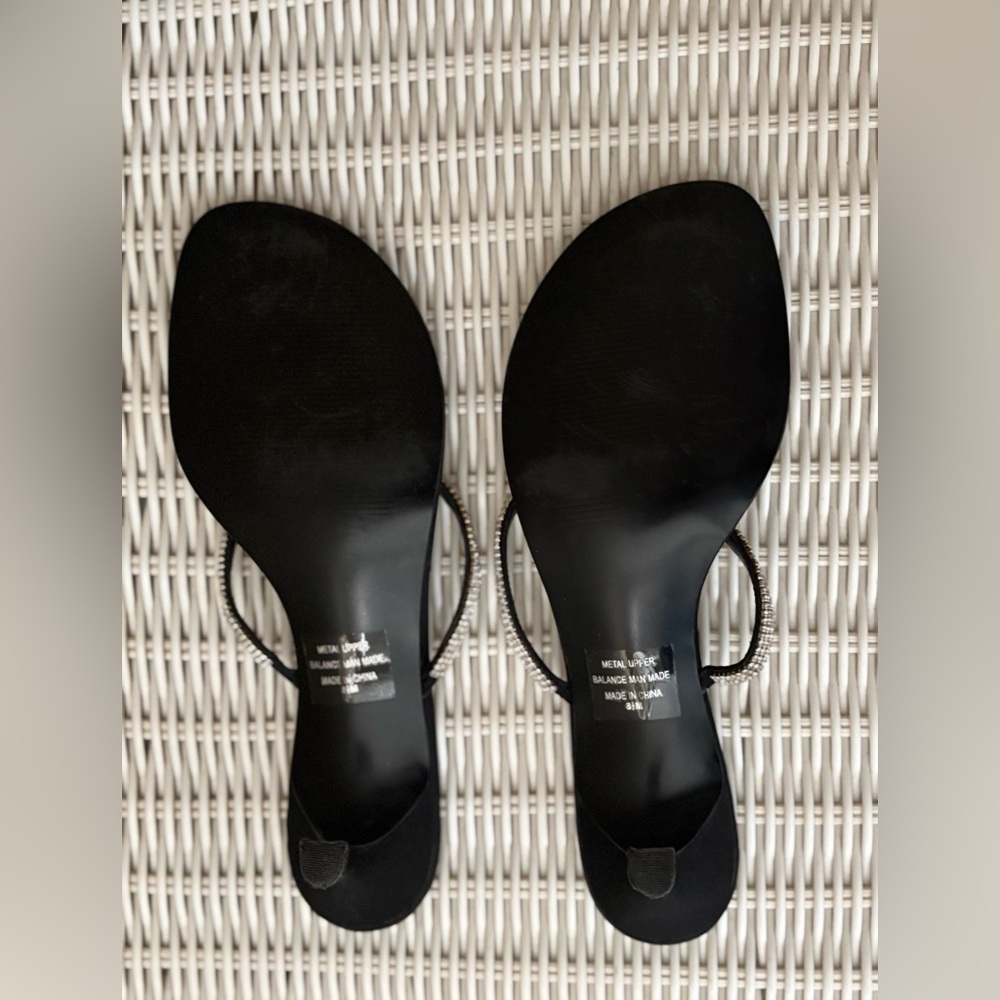 Moda Black Rhinestone Sandals - Picture 3 of 6